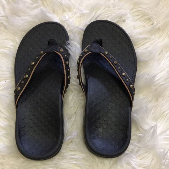 Vionic Leather Studded Thong Sandals - Vanessa - Picture 4 of 14